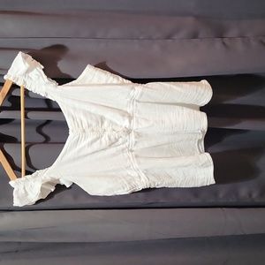 MAURICES WOMEN'S WHITE COTTON BLOUSE. LARGE